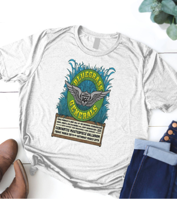 Bluegrass Generals 10th Anniversary Cervantes Masterpiece Ballroom March 28-29 2025 Denver CO T-Shirt
