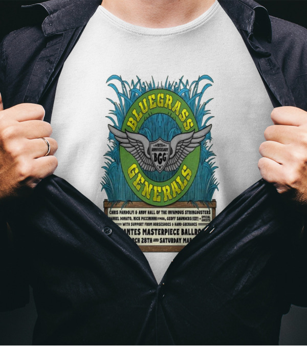 Bluegrass Generals 10th Anniversary Cervantes Masterpiece Ballroom March 28-29 2025 Denver CO T-Shirt
