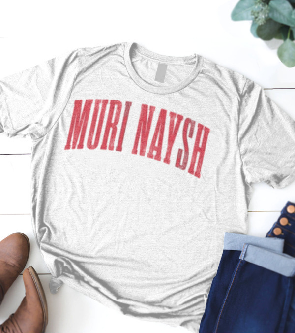 Bilmuri Muri Naysh 2025 Bold Arch Red Text T-Shirt
