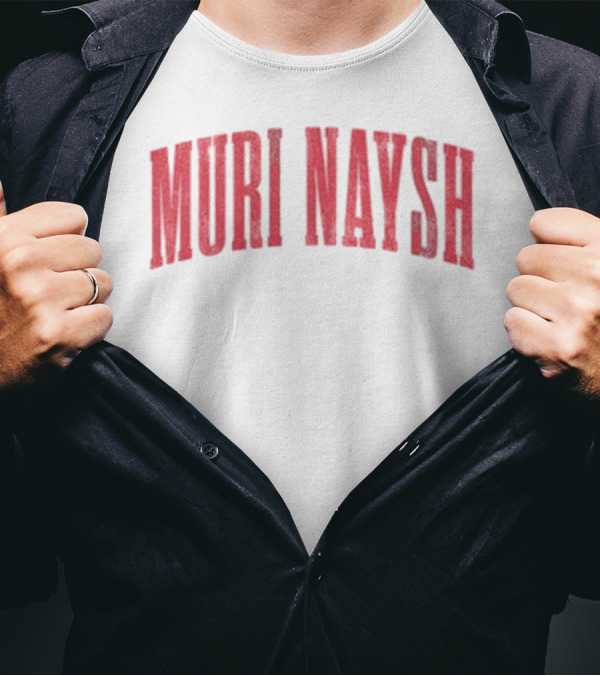 Bilmuri Muri Naysh 2025 Bold Arch Red Text T-Shirt
