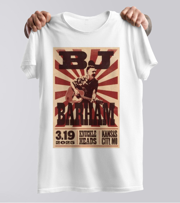 BJ Barham Live At Knuckleheads Kansas City MO March 19 2025 Event T-Shirt
