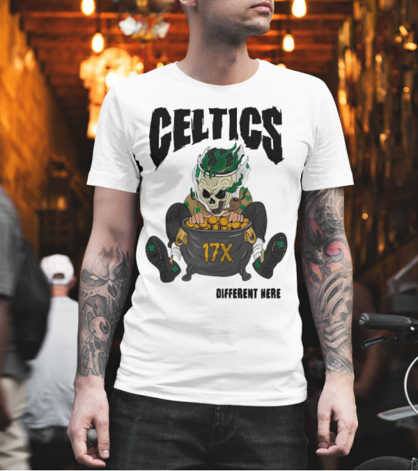 Boston Celtics Skeleton With 17X Championship Theme T-Shirt