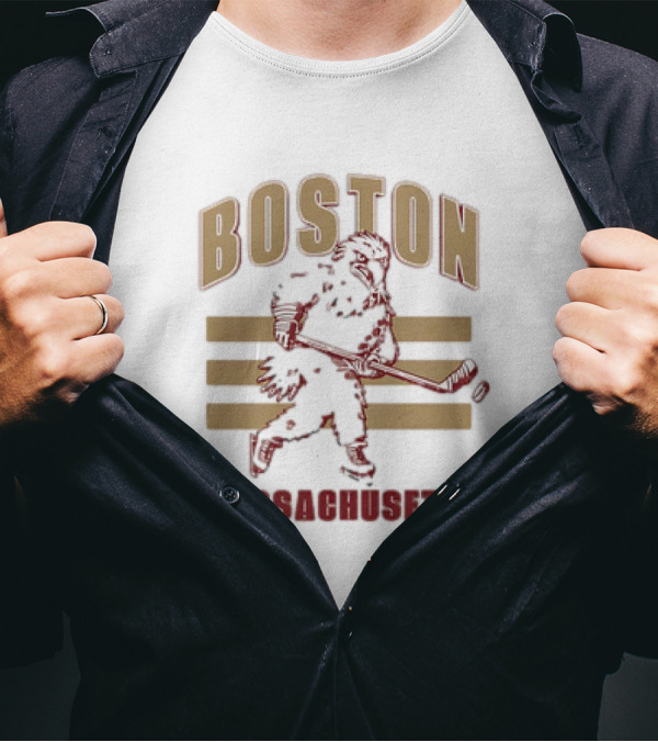 Boston Massachusetts Hockey Mascot Skater T-Shirt