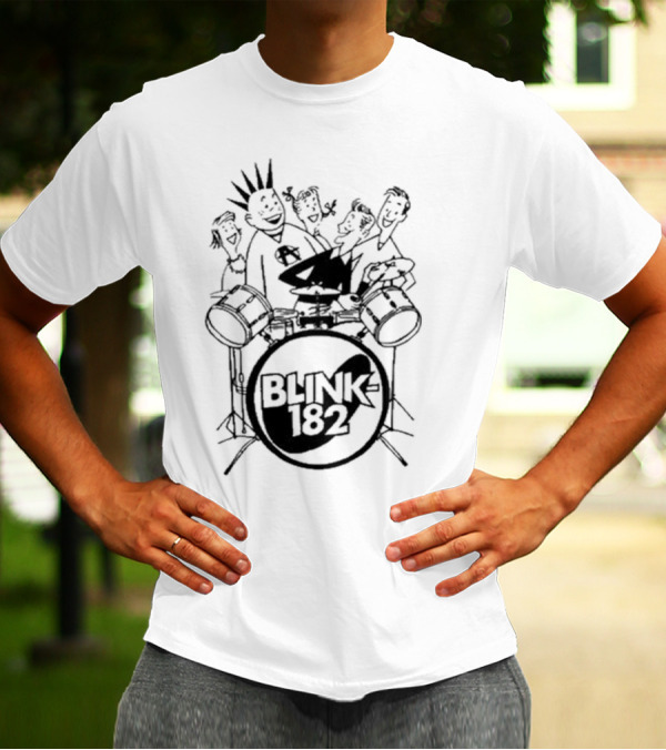 Blink-182 Cartoon Drummer Characters T-Shirt