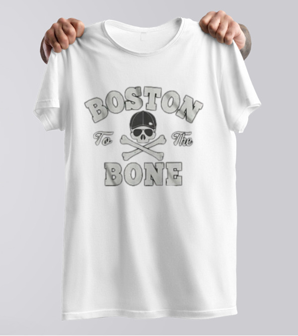 Boston To The Bone Skull Crossbones Irish Vintage T-Shirt