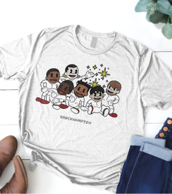 Brockhampton Factory Anniversary Cartoon Group Illustration And Stars T-Shirt