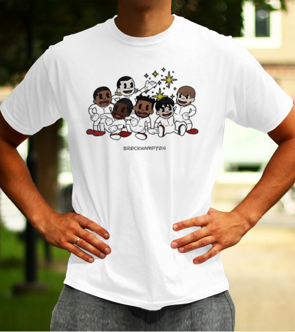 Brockhampton Factory Anniversary Cartoon Group Illustration And Stars T-Shirt