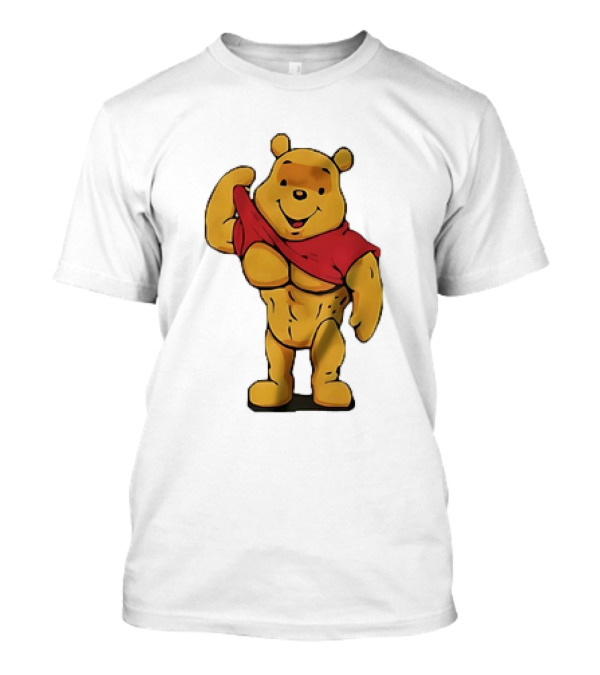 Buff Winnie The Pooh Flexing Muscles Bodybuilder Parody T-Shirt
