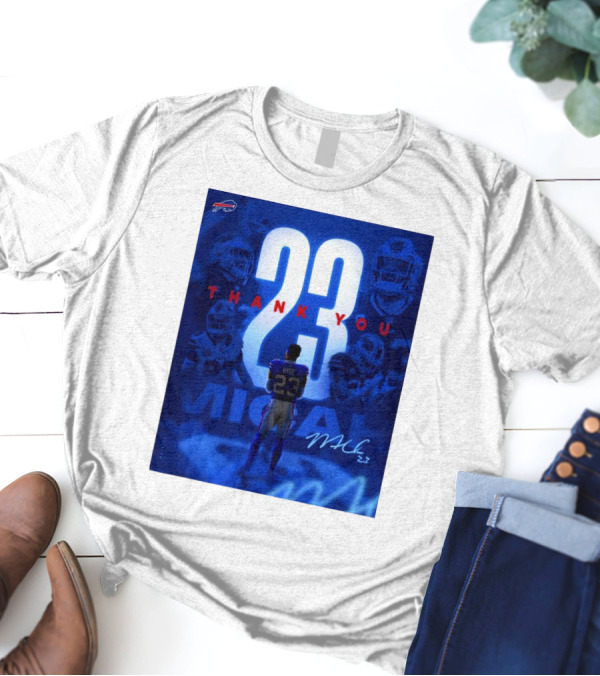 Buffalo Bills Thank You Micah Hyde 23 Signature Go Bills Mafia T-Shirt