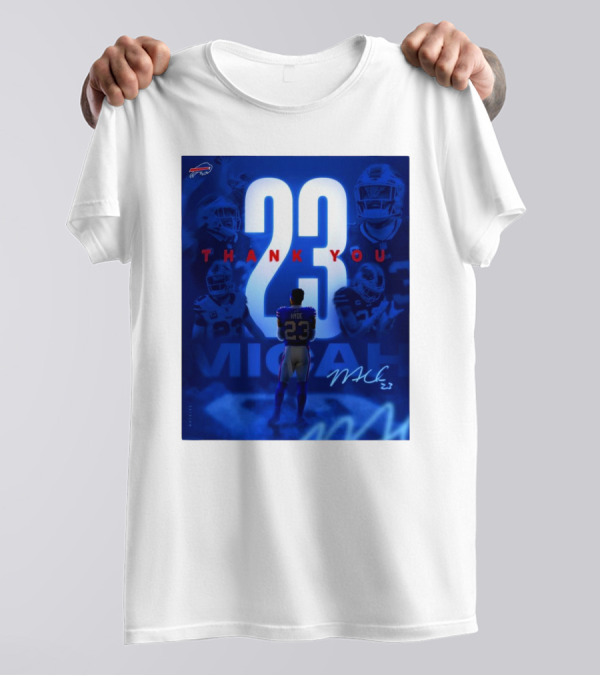 Buffalo Bills Thank You Micah Hyde 23 Signature Go Bills Mafia T-Shirt
