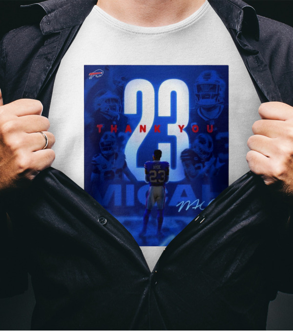 Buffalo Bills Thank You Micah Hyde 23 Signature Go Bills Mafia T-Shirt