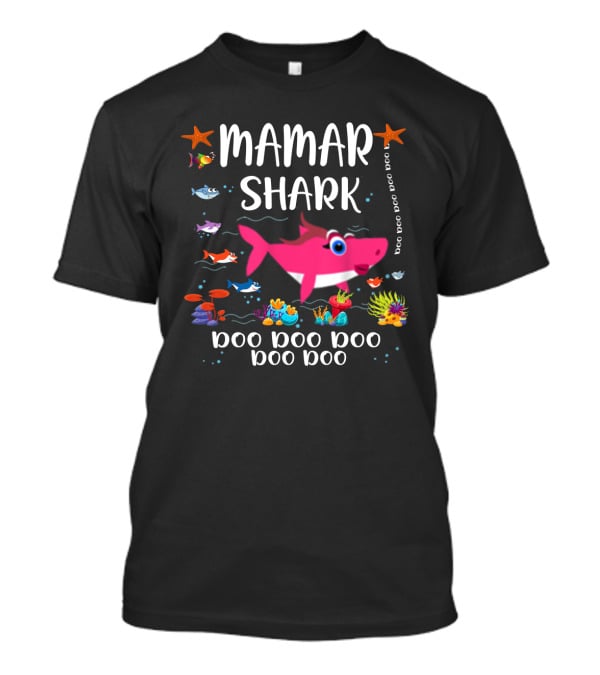 Mamar Shark Doo Doo Doo Matching Family Pink Shark Sea Creatures T-Shirt