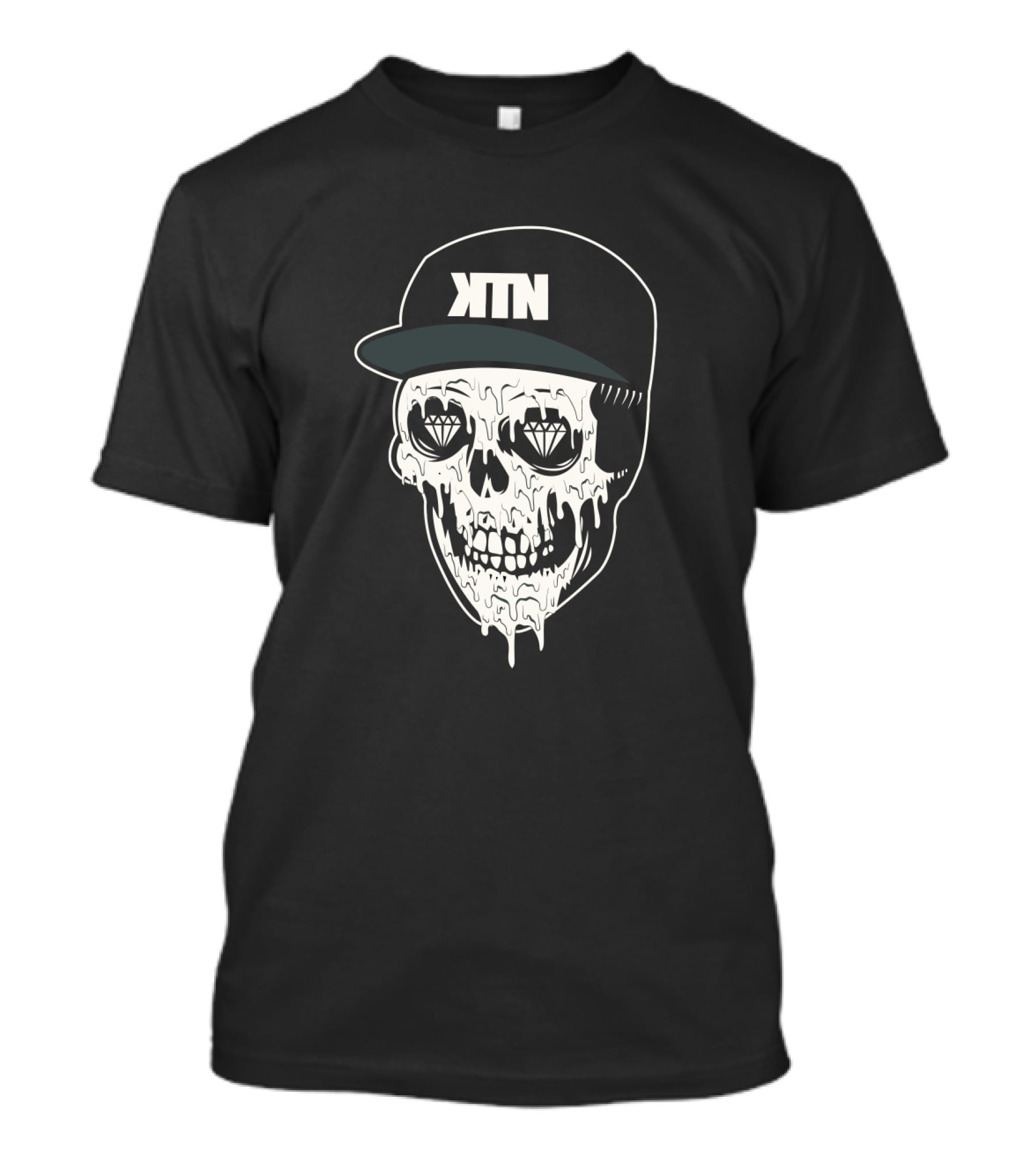 KTN Skull Drip Diamond Eyes Snapback Cap T-Shirt