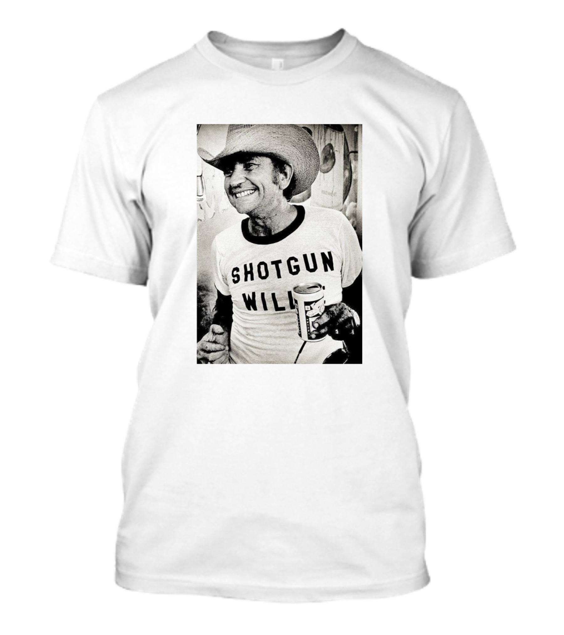 Shotgun Willie Cowboy Hat Beer Can Vintage Look T-Shirt