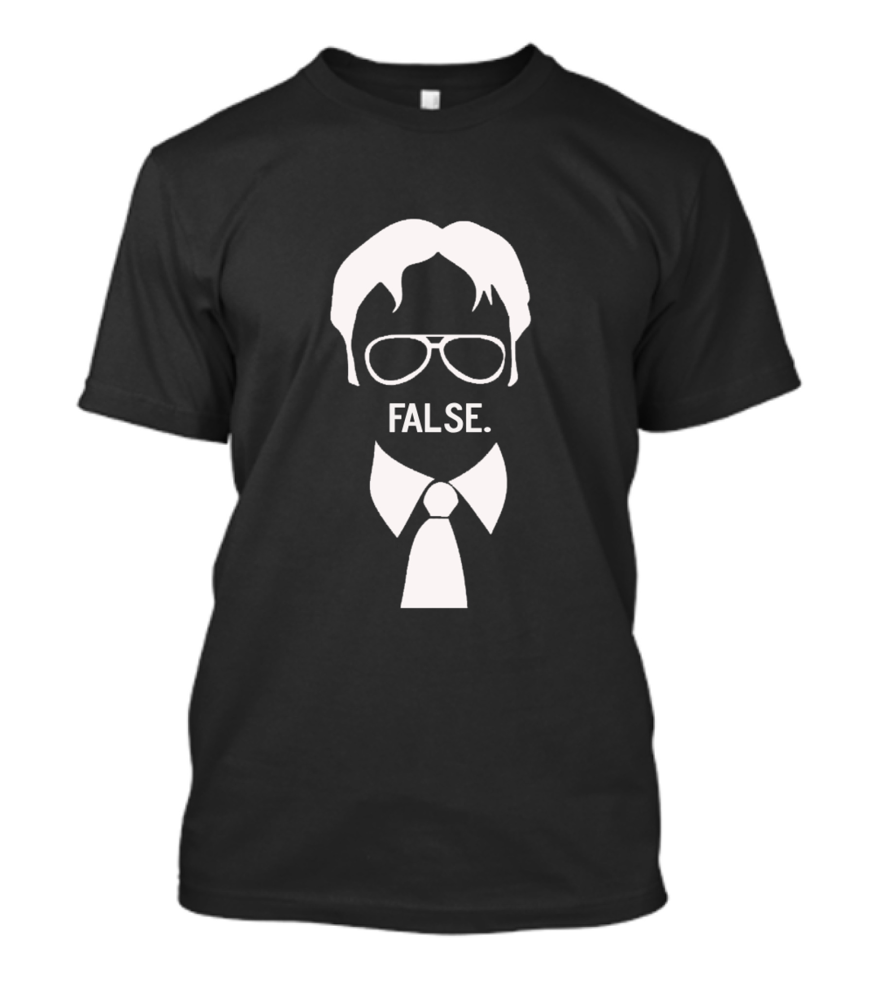 Dwight False Silhouette Icon With Glasses And Tie T-Shirt