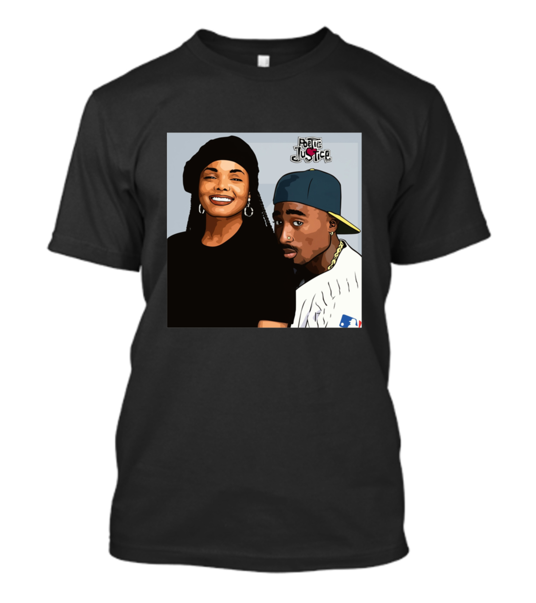 Poetic Justice Janet Jackson Tupac Shakur Baseball Cap MLB T-Shirt
