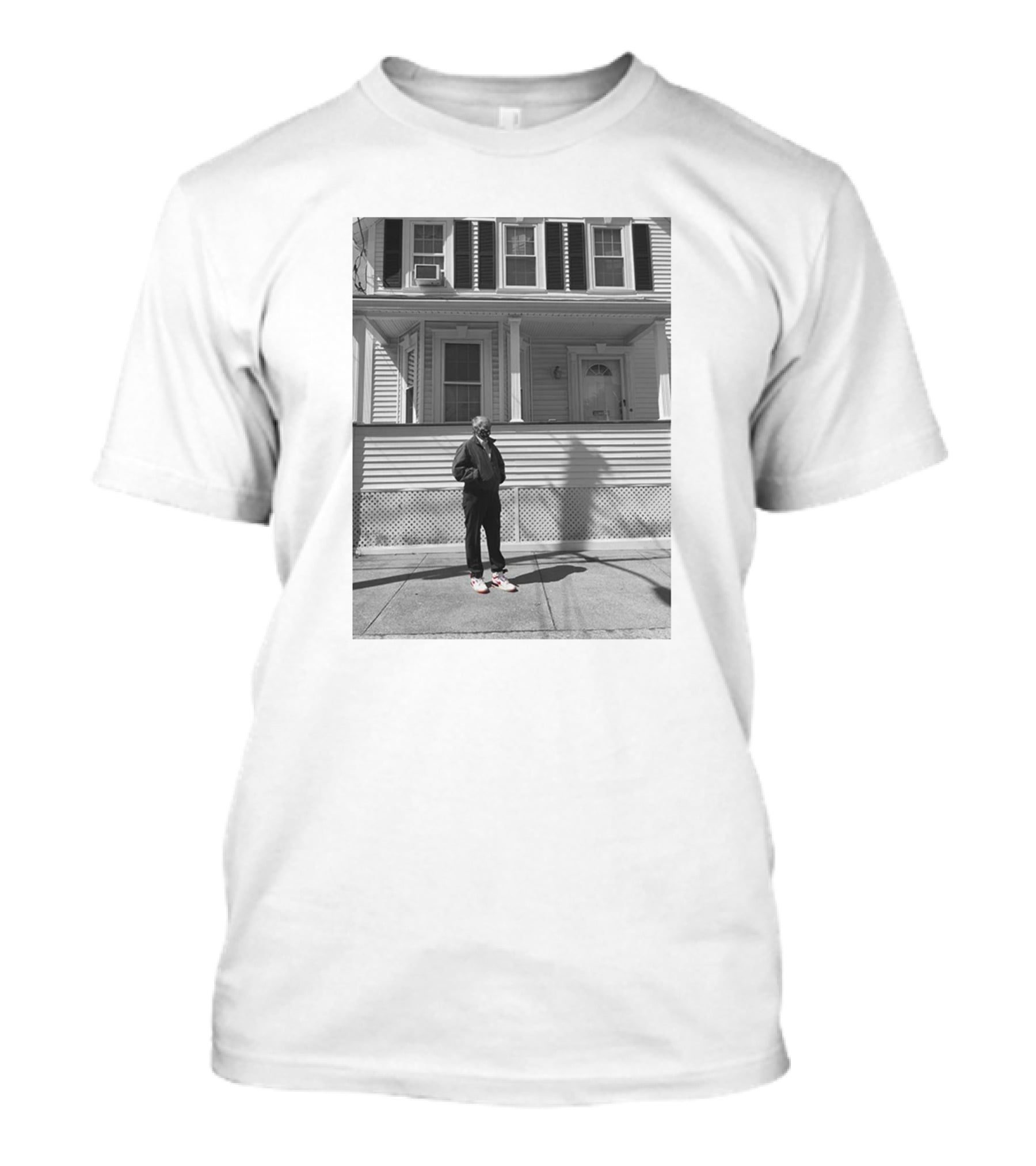 Ed Markey Standing In Front Of House In Black And White Photo T-Shirt