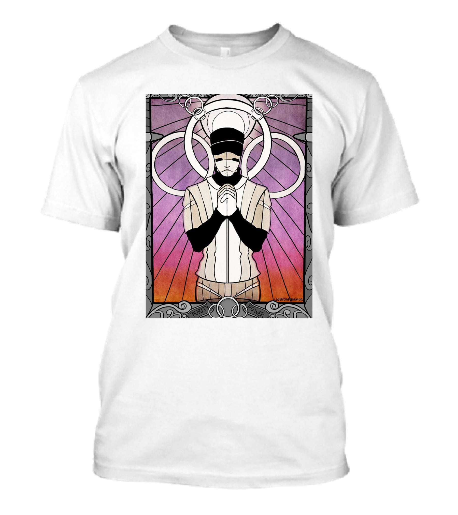Purity Power Stained Glass Art Nouveau T-Shirt