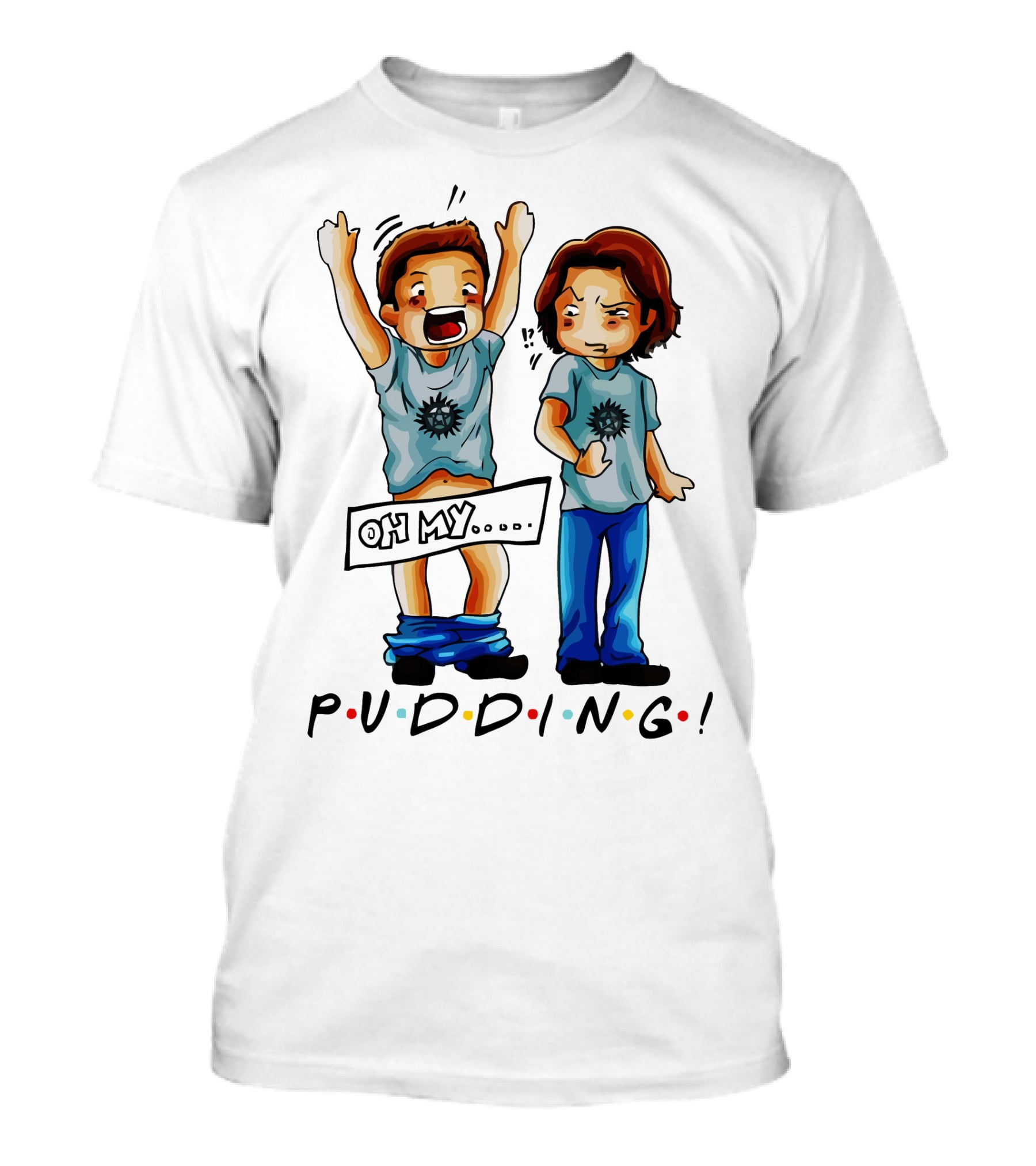 Supernatural Oh My Pudding Comic Characters T-Shirt