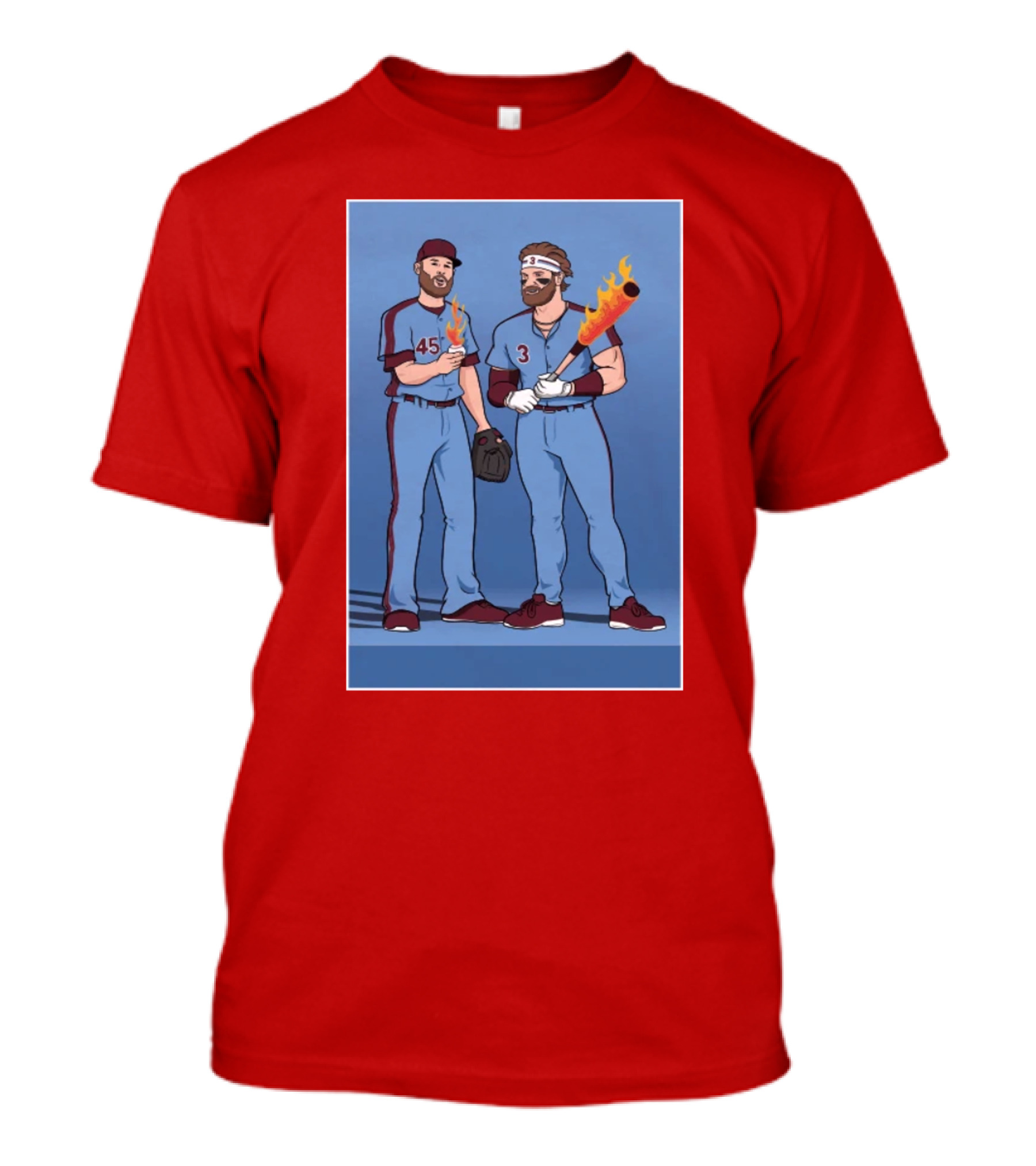 Bryce And Zack Flaming Baseball Bat T-Shirt