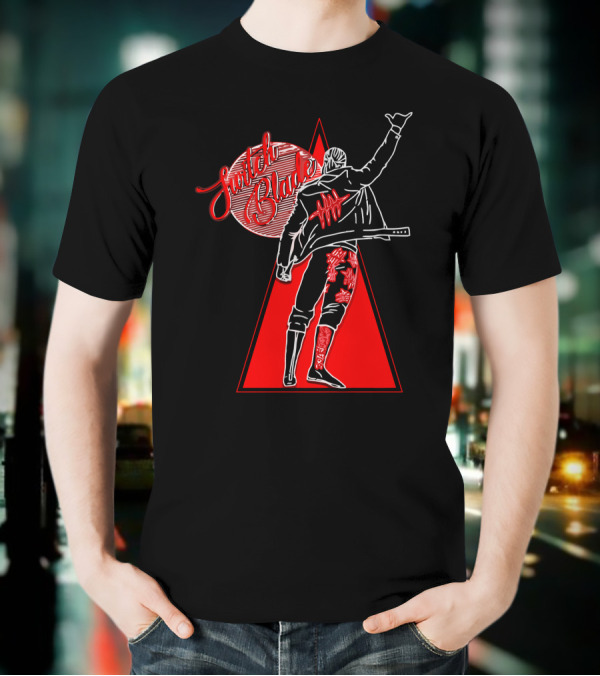 Switchblade Jay White Triangle Back Pose T-Shirt