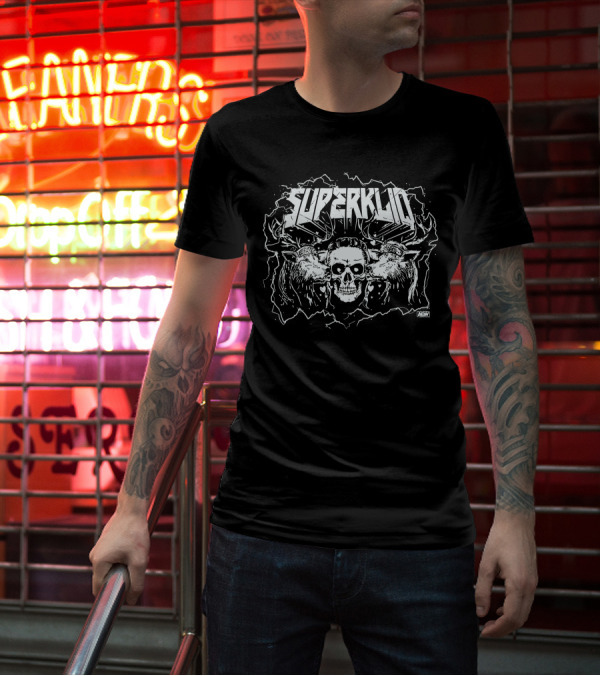 Superkliq Skull With Antlers AEW T-Shirt