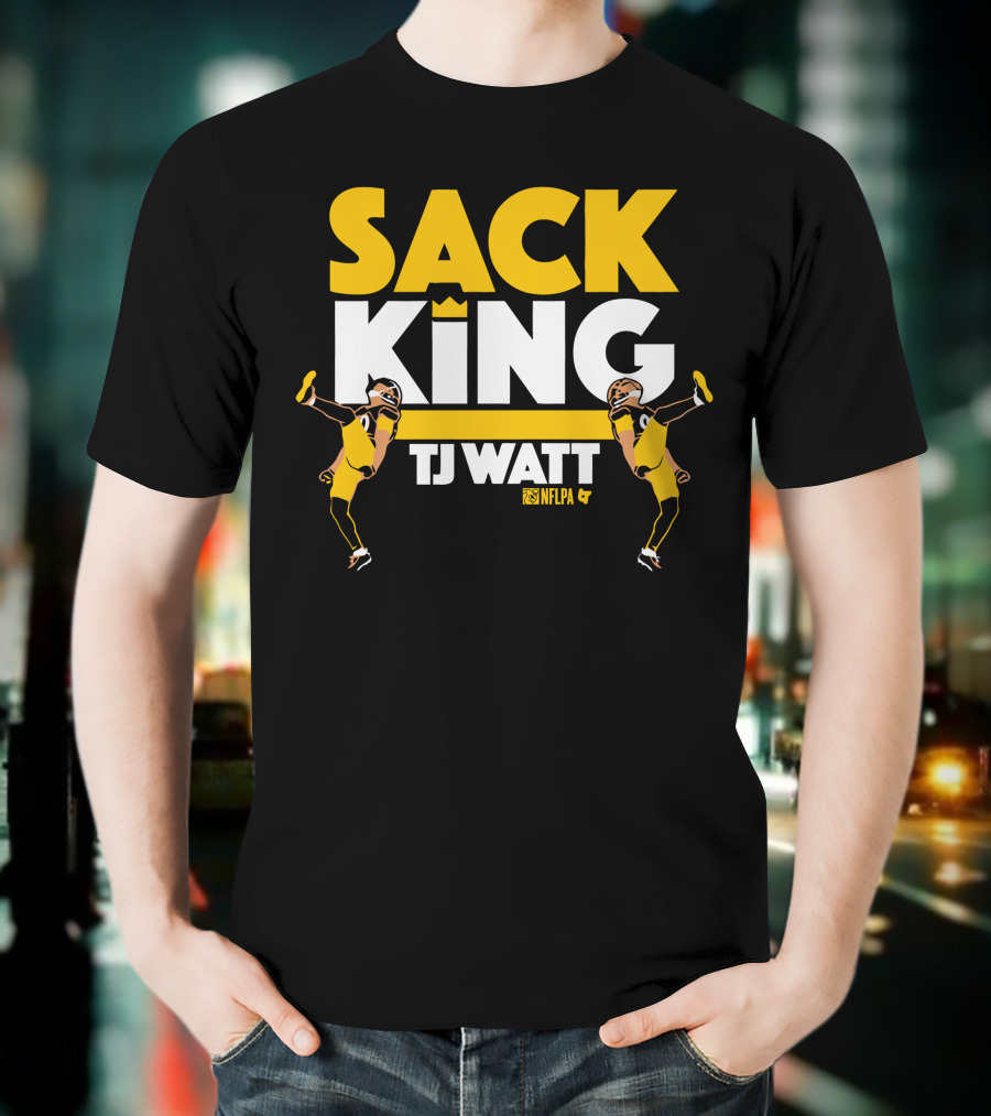 Sack King TJ Watt NFLPA Black And Gold T-Shirt