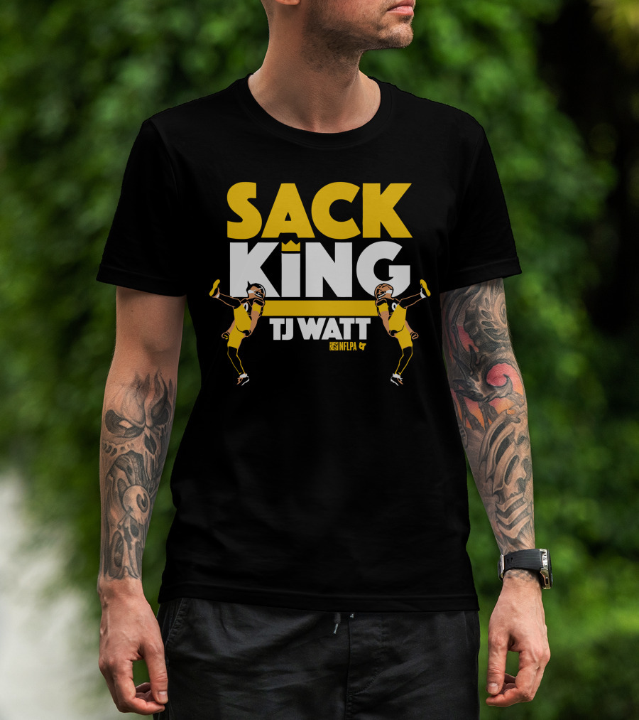 Sack King TJ Watt NFLPA Black And Gold T-Shirt