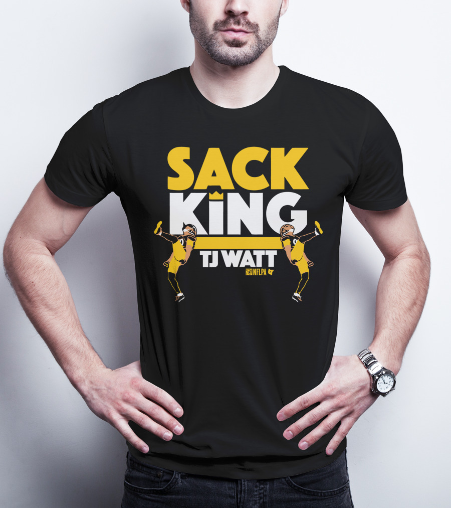 Sack King TJ Watt NFLPA Black And Gold T-Shirt