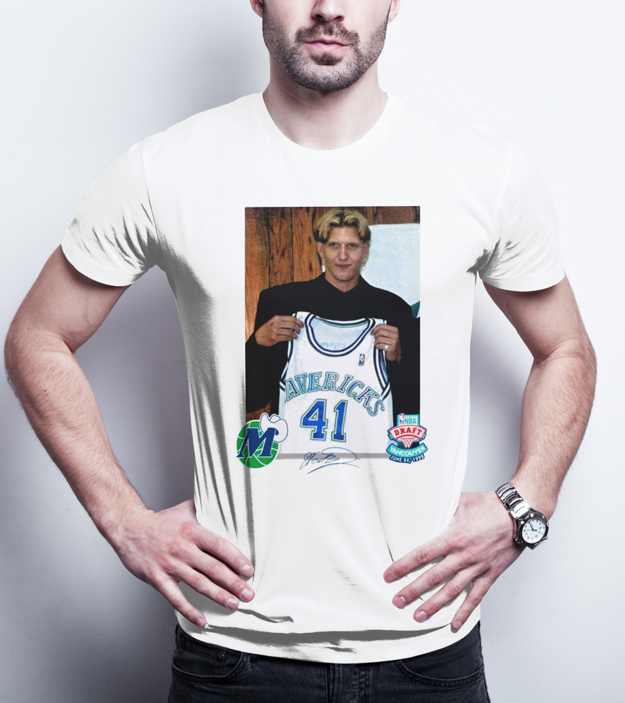 Dirk Nowitzki Mavericks NBA Draft Vancouver June 24 1998 T-Shirt