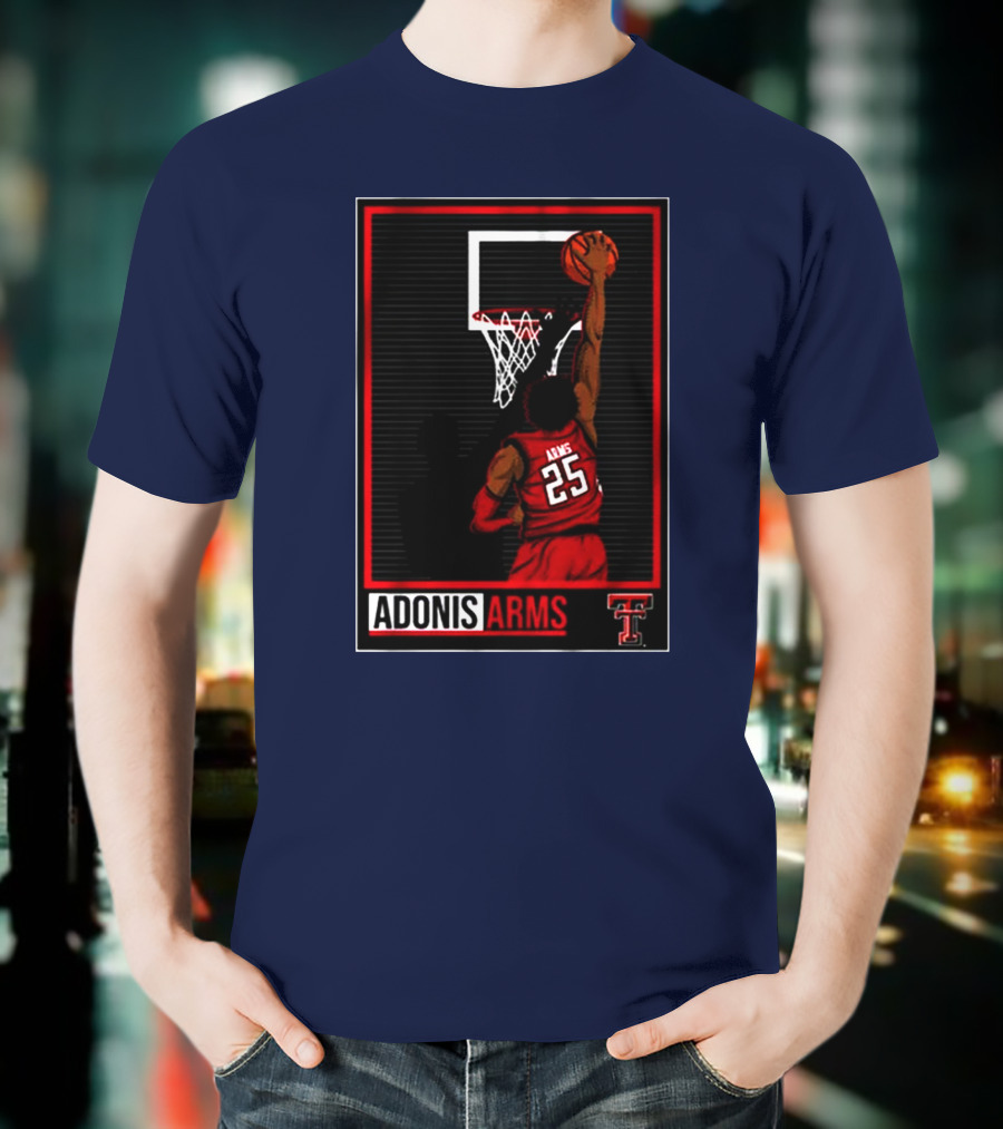 Texas Tech Basketball Adonis Arms Dunking 25 T-Shirt