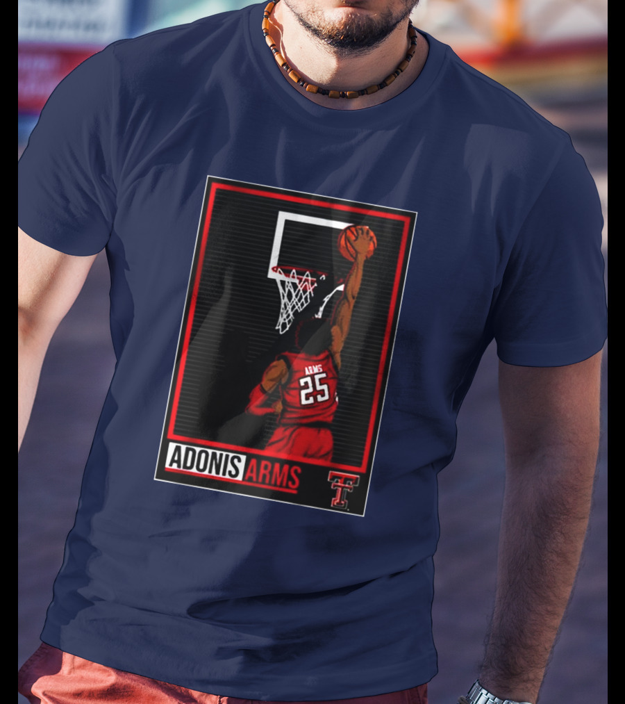 Texas Tech Basketball Adonis Arms Dunking 25 T-Shirt