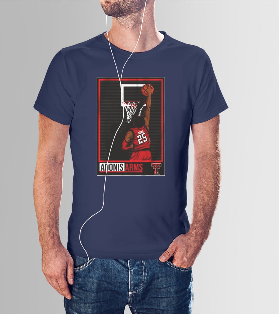 Texas Tech Basketball Adonis Arms Dunking 25 T-Shirt