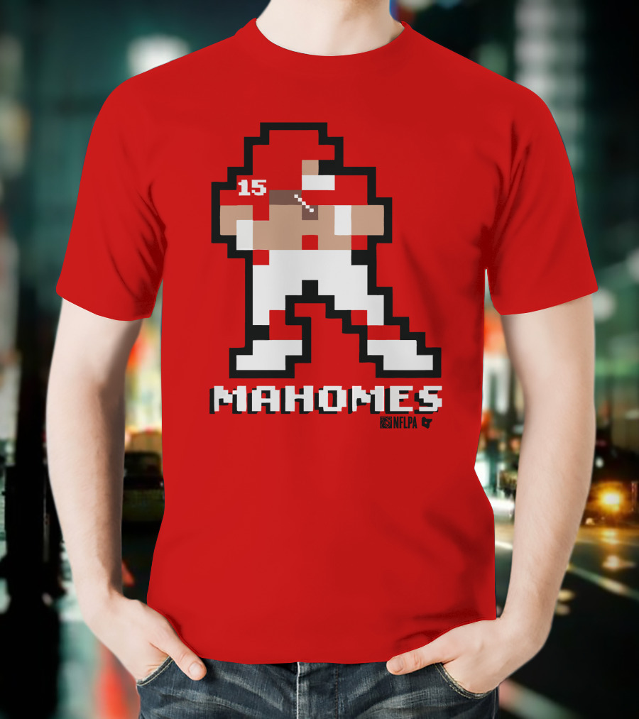 Patrick Mahomes 8 Bit NFLPA Pixelated Player T-Shirt
