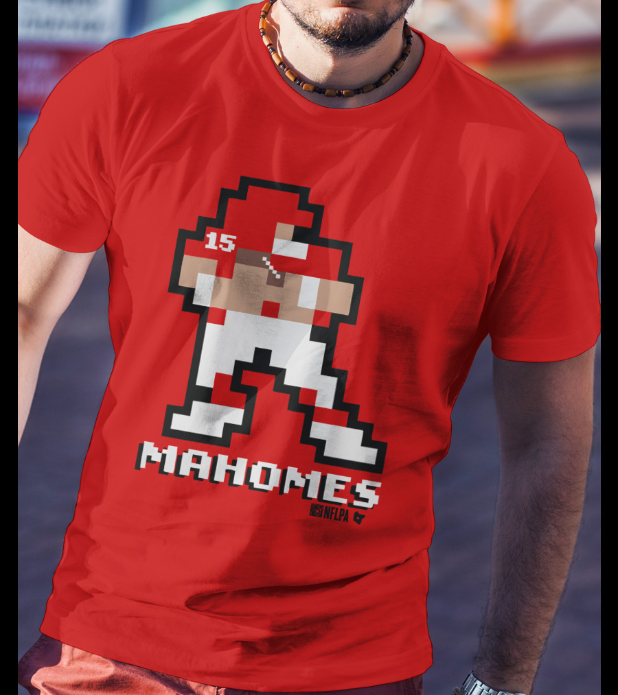 Patrick Mahomes 8 Bit NFLPA Pixelated Player T-Shirt
