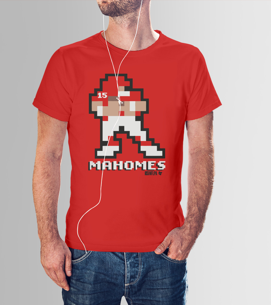 Patrick Mahomes 8 Bit NFLPA Pixelated Player T-Shirt