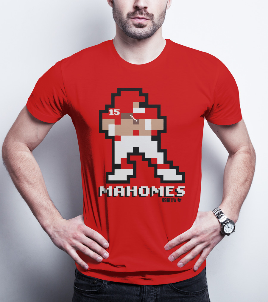 Patrick Mahomes 8 Bit NFLPA Pixelated Player T-Shirt