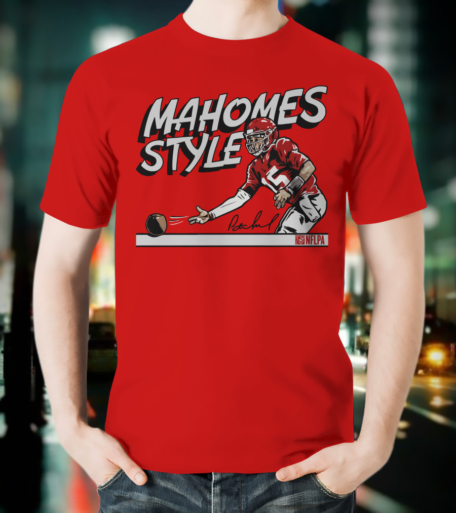 MAHOMES STYLE NFLPA Football Quarterback Signature T-Shirt