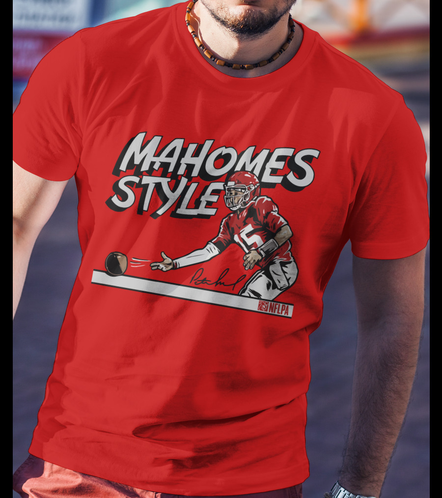 MAHOMES STYLE NFLPA Football Quarterback Signature T-Shirt