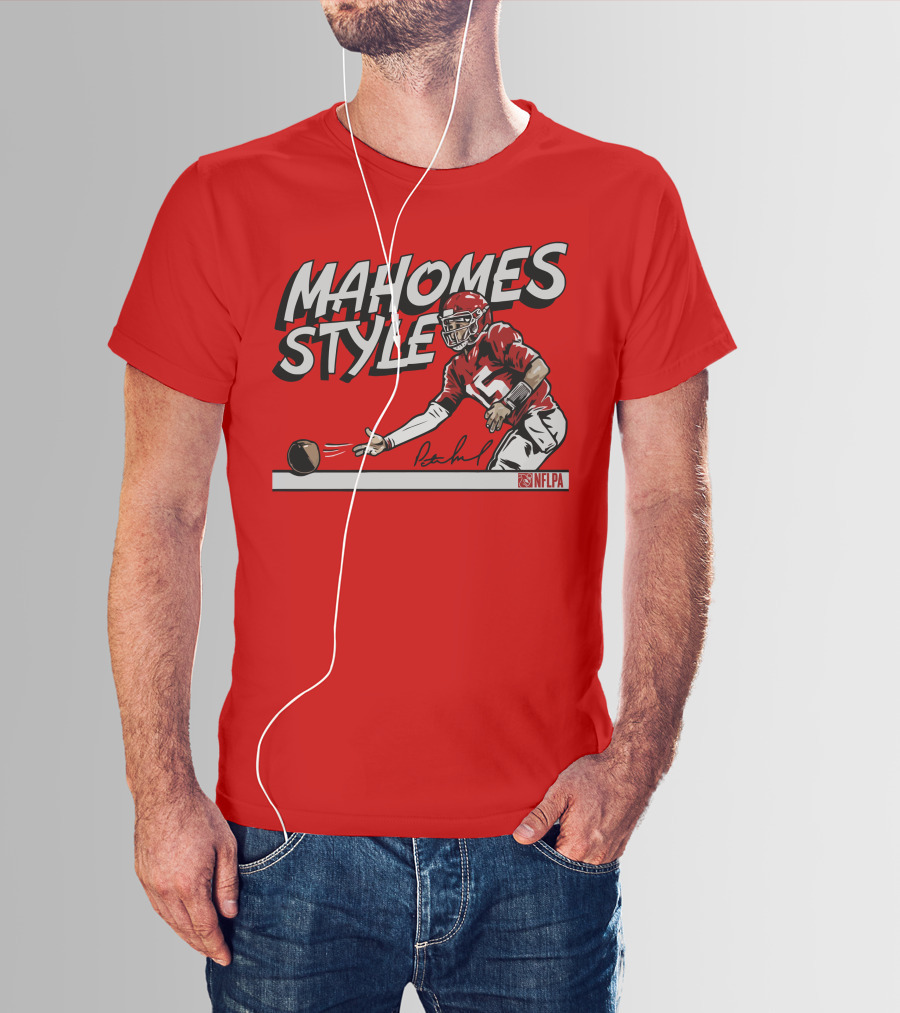 MAHOMES STYLE NFLPA Football Quarterback Signature T-Shirt