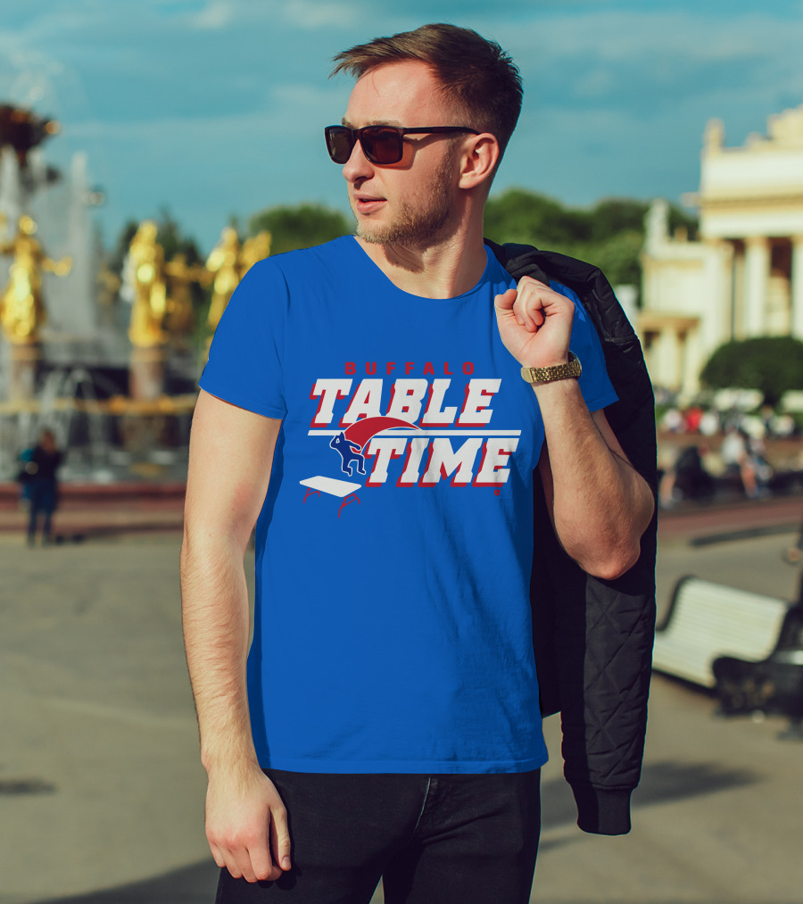 Buffalo Bills Table Time Jumping Through Folding Table T-Shirt