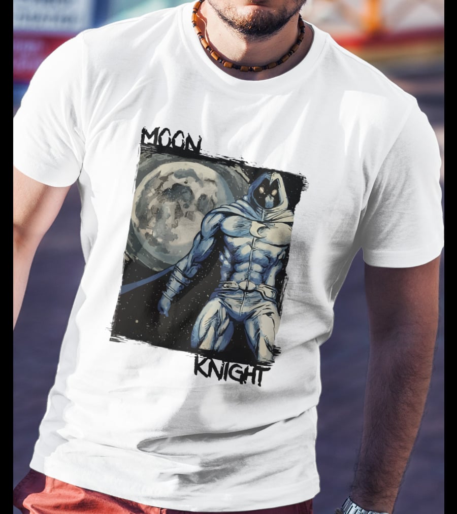 Moon Knight Marc Spector Hero With Full Moon Background T-Shirt