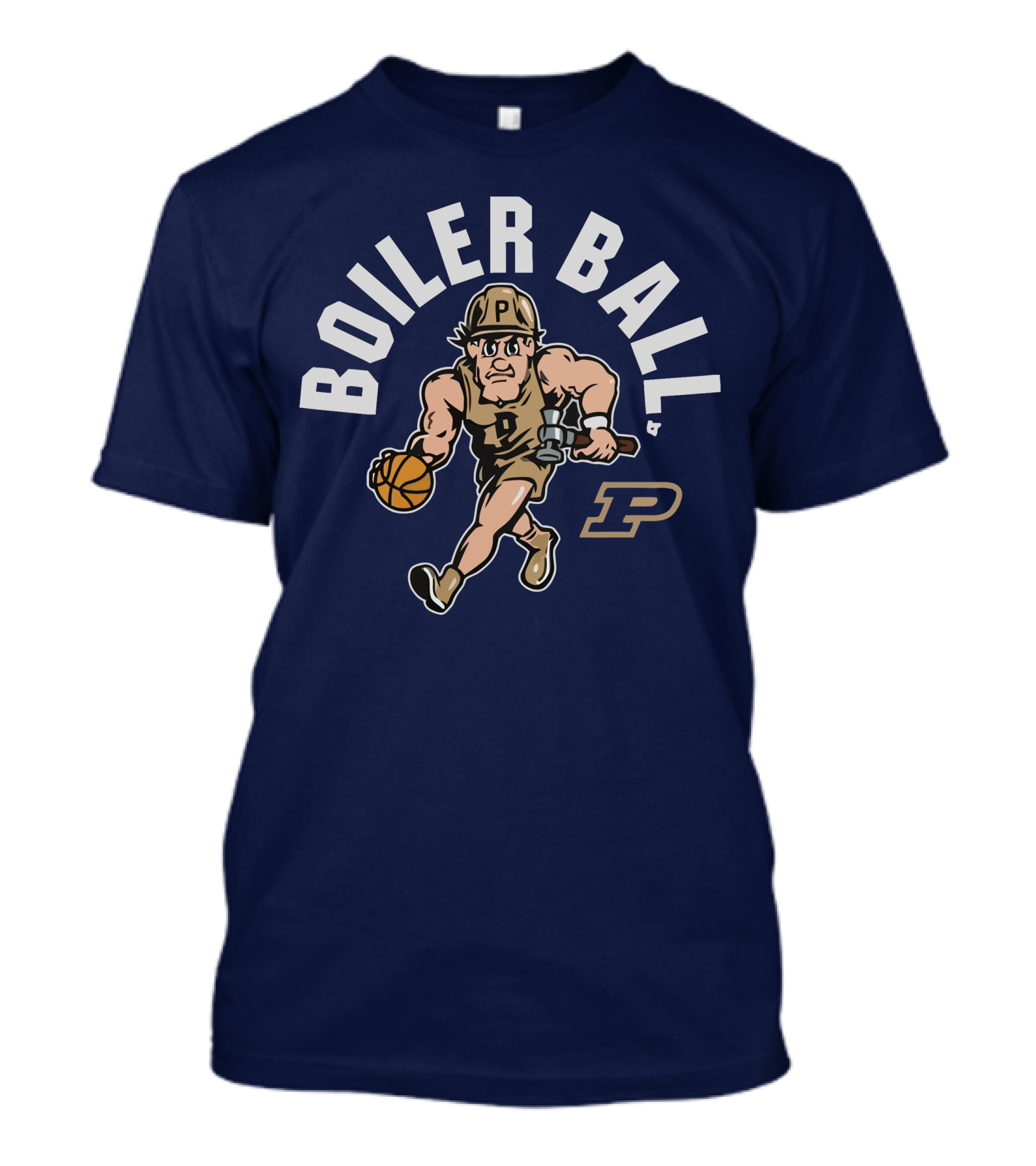 Purdue Boiler Ball Mascot Dribbling Basketball T-Shirt
