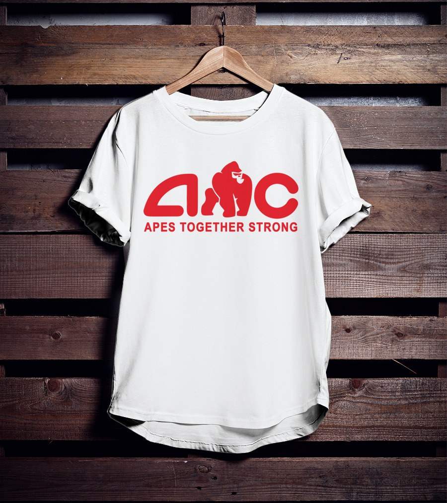 AMC Apes Together Strong Logo With Red Gorilla T-Shirt