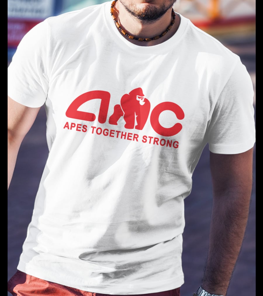 AMC Apes Together Strong Logo With Red Gorilla T-Shirt