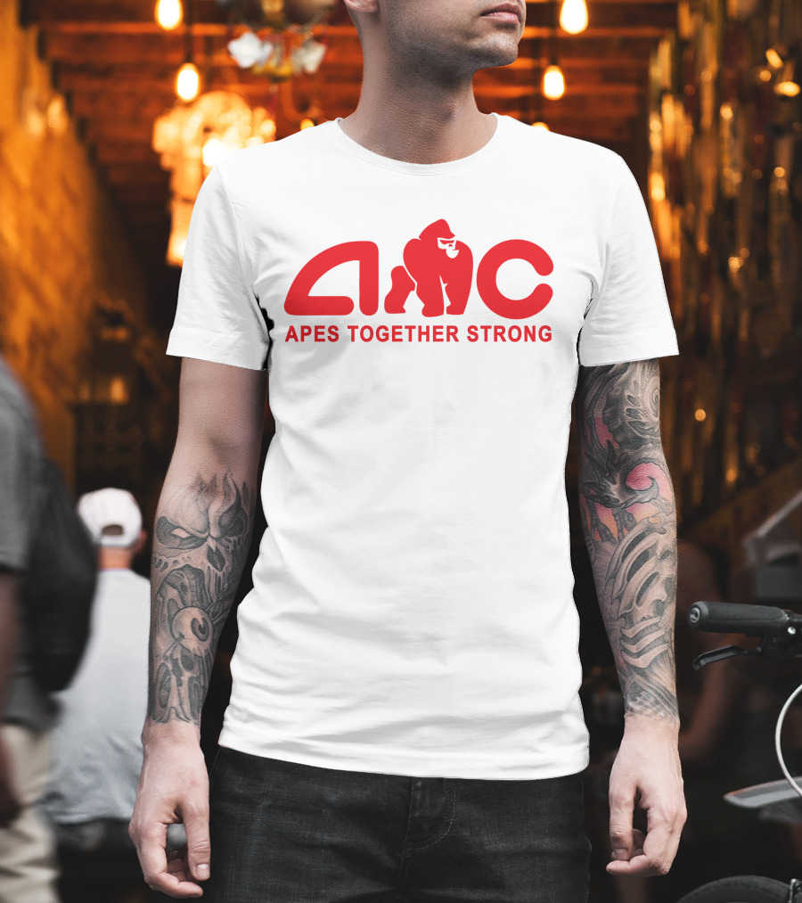 AMC Apes Together Strong Logo With Red Gorilla T-Shirt