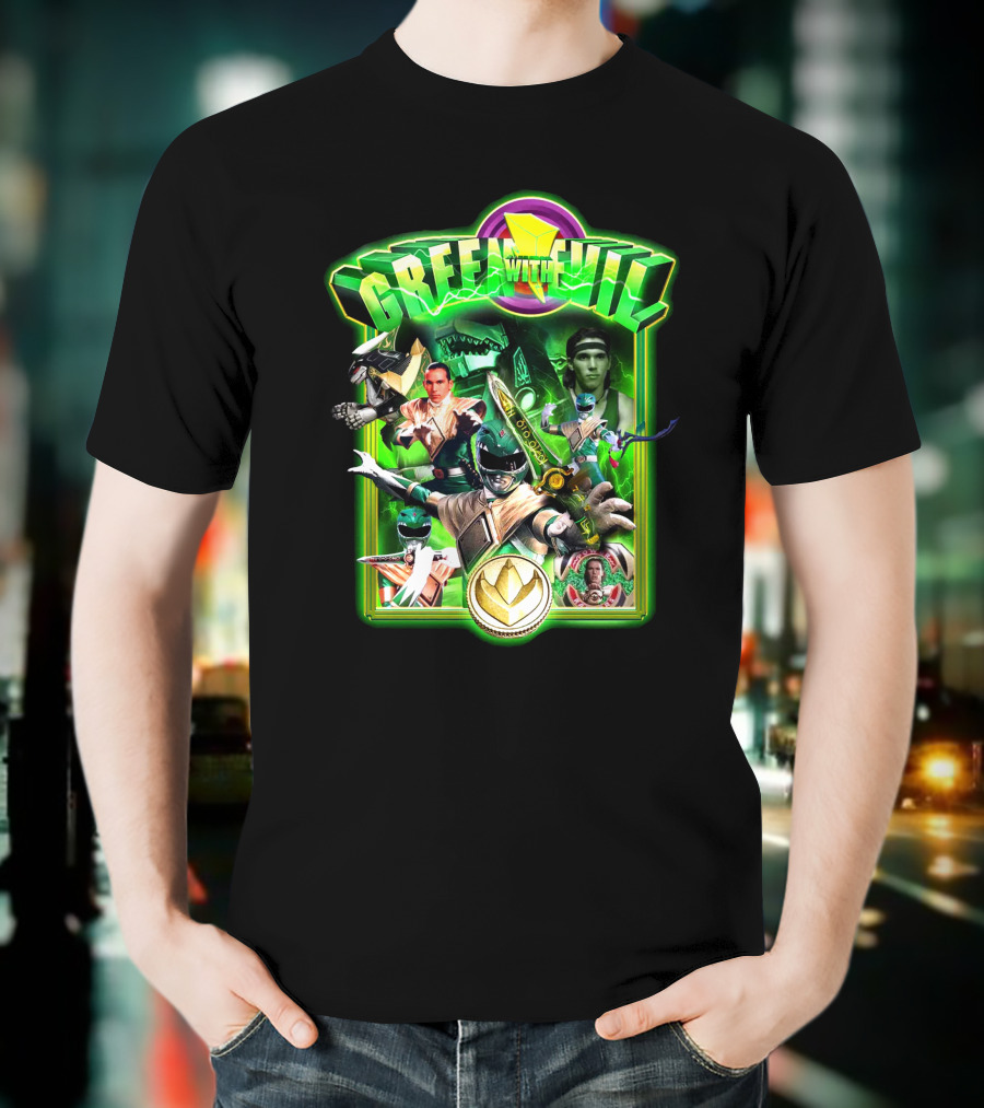 Green With Evil Mighty Morphin Power Rangers Villainous Green Ranger Adventure T-Shirt