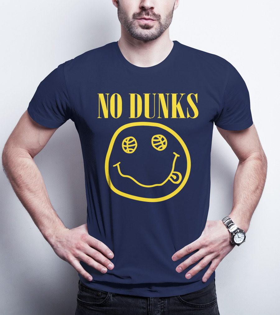 No Dunks Smiley Face Basketball Eyes T-Shirt