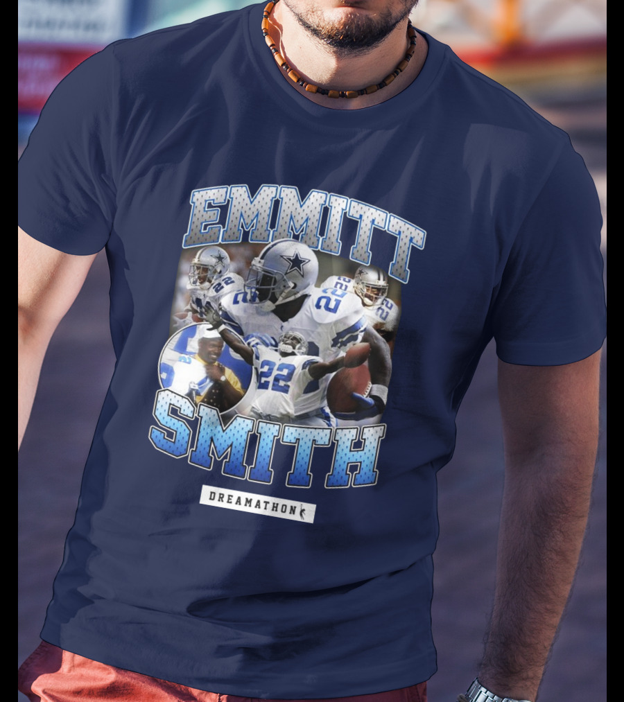 Emmitt Smith Dreamathon Dallas Cowboys Collage T-Shirt