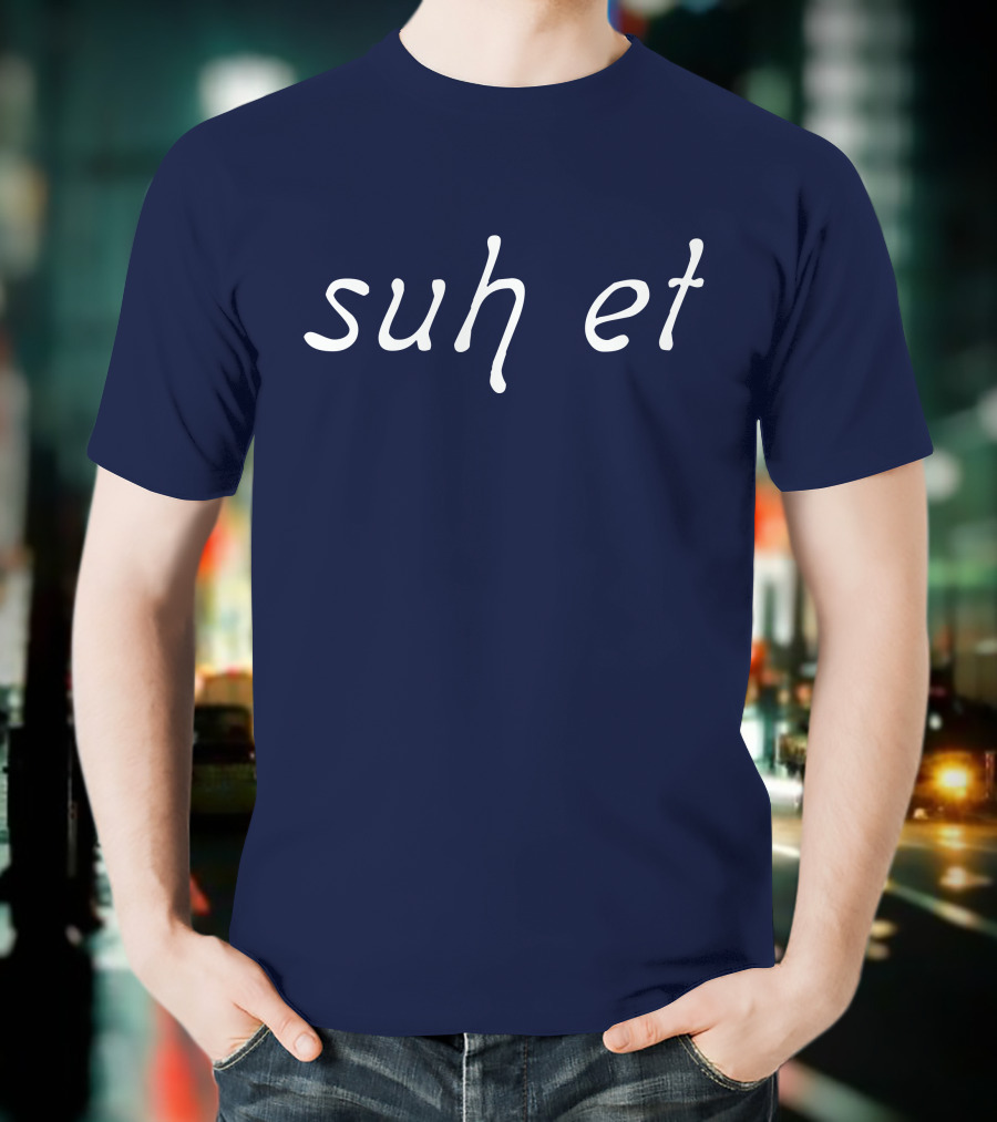 Suh Et Minimalist Text Design Navy Blue T-Shirt
